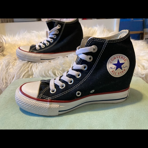 Converse Shoes - Black Converse Lux Wedge High Tops